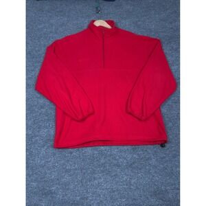 Vintage Columbia Fleece Pullover Sweatshirt 1/4 Zip Red‎ Made In USA Mens Large